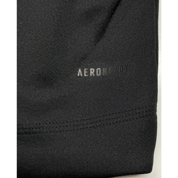 Adidas Hoodie Womens Medium Black White Aeroready Fleece Lined Logo Spellout - Picture 8 of 14